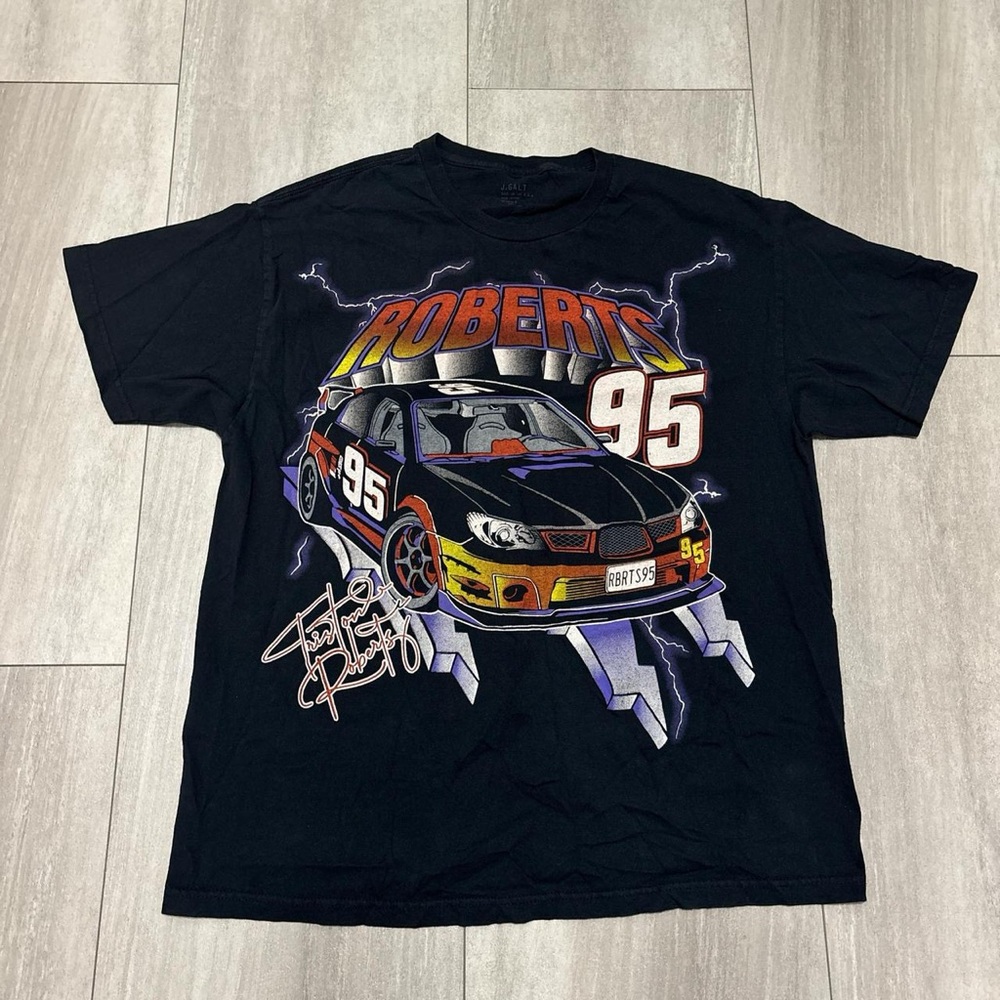 Roberts 95 Car Racing Graphic 100% Cotton Tee Shirt One Size